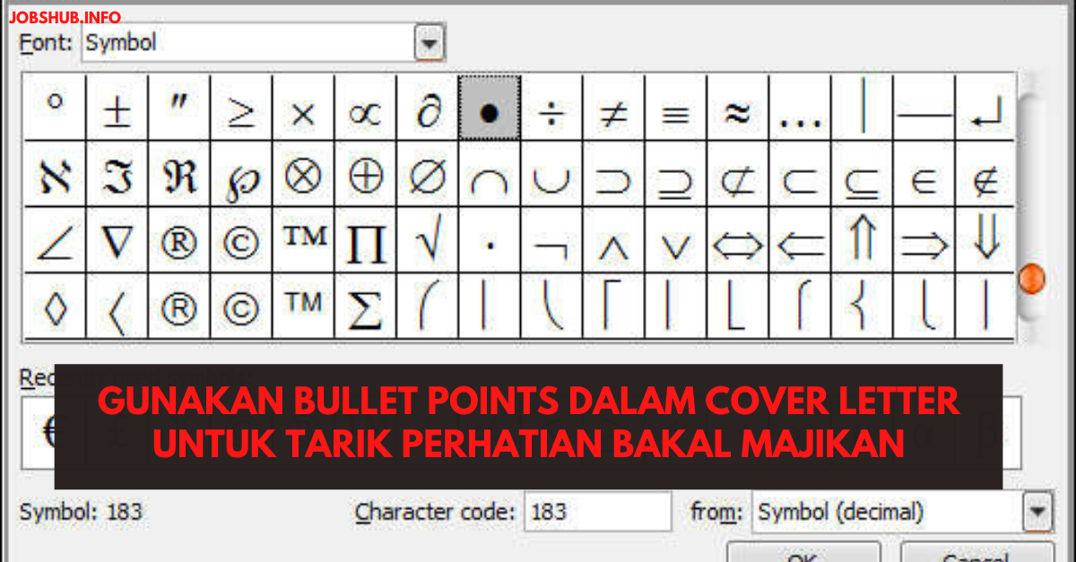 Gunakan Bullet Points Dalam Cover Letter Untuk Tarik Perhatian Bakal Majikan