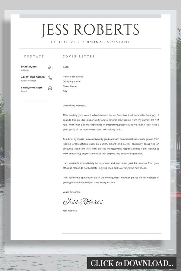 Professional Cover Letter
