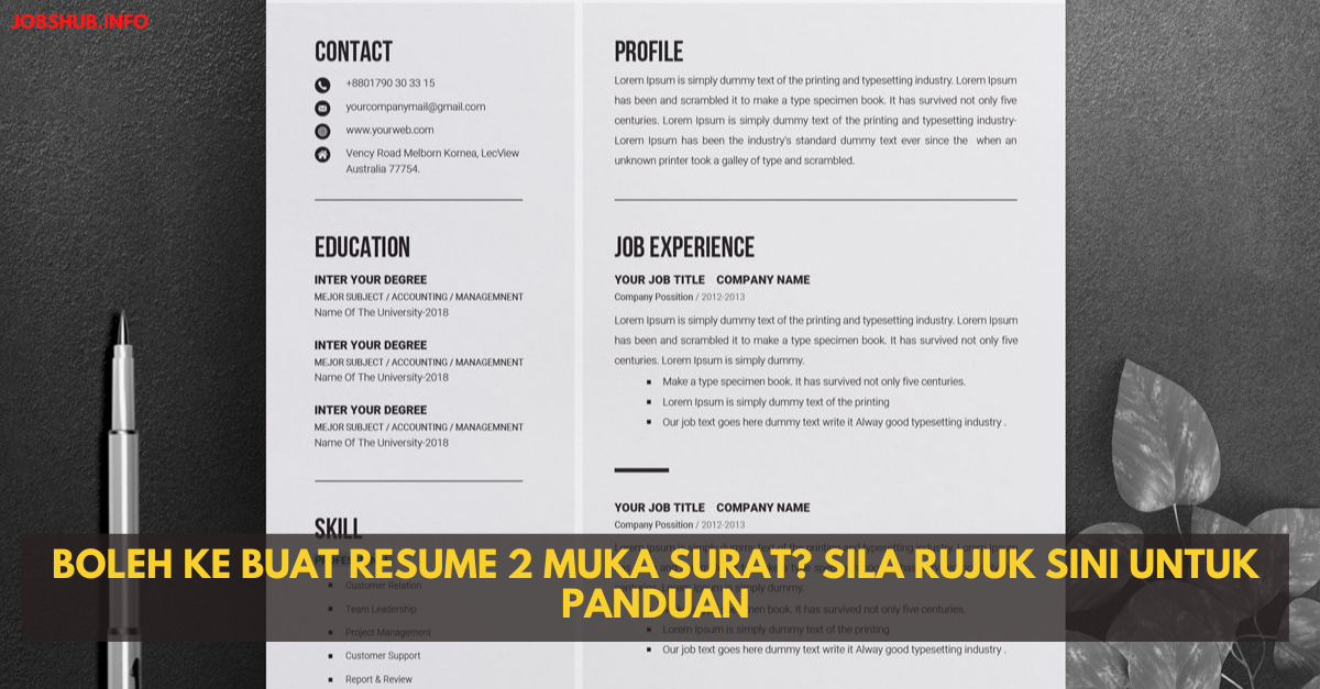 Boleh Ke Buat Resume 2 Muka Surat? Sila Rujuk Sini Untuk Panduan