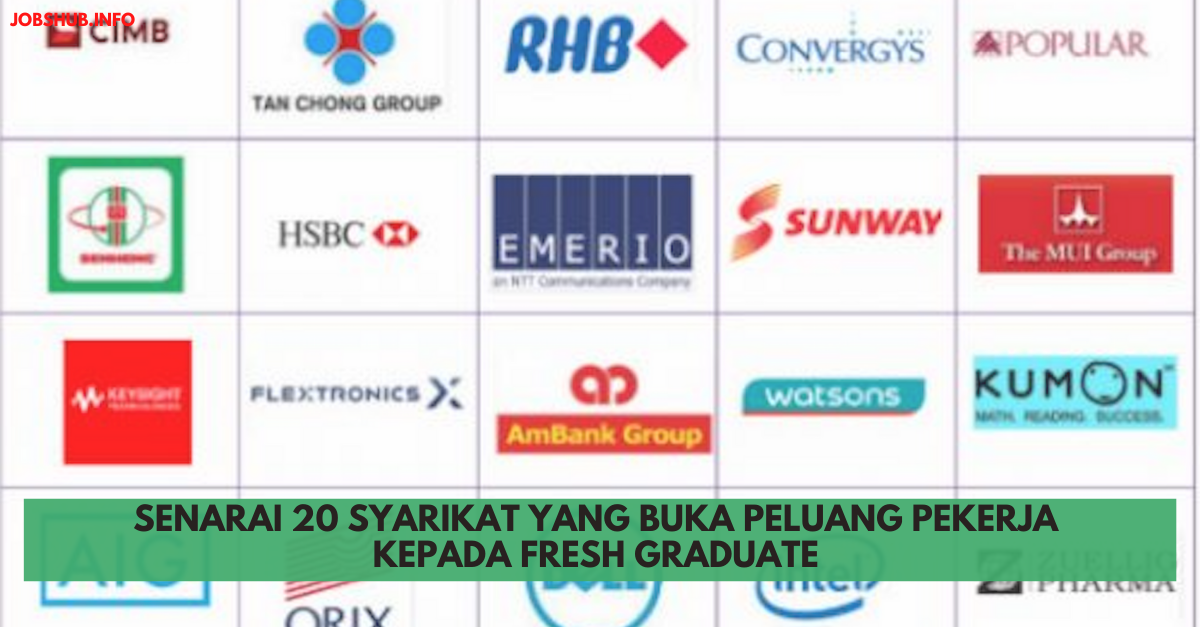Senarai 20 Syarikat Yang Buka Peluang Pekerja Kepada Fresh Graduate