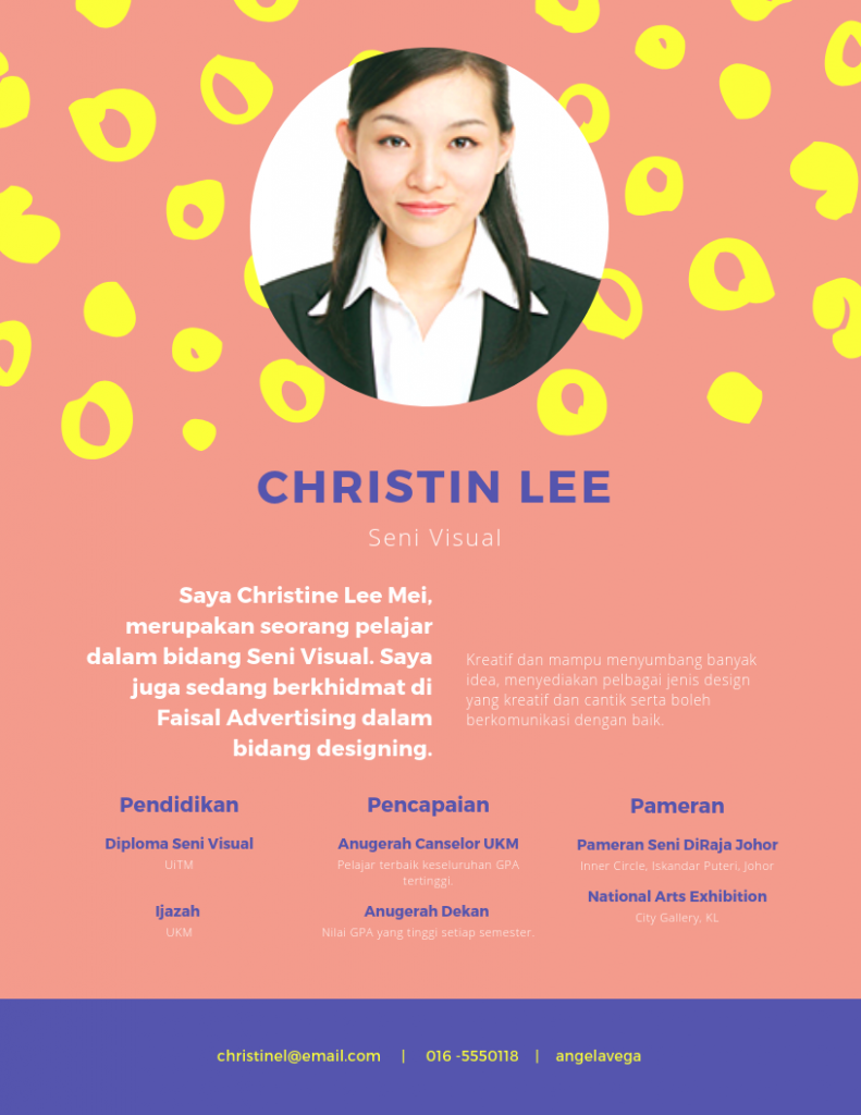 Contoh Template Resume Fancy 791x1024