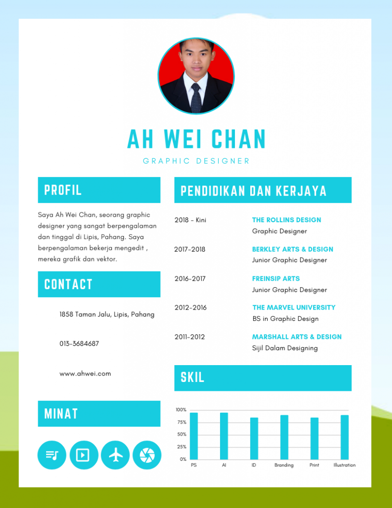 Contoh Template Resume Graphic Designer 1 791x1024