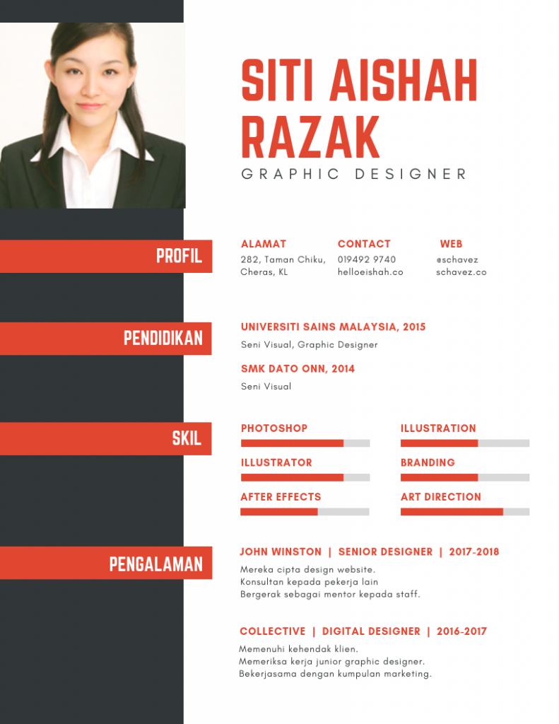 Contoh Template Resume Graphic Designer 2 791x1024