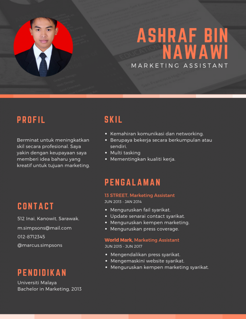 Contoh Template Resume Korporat 3 791x1024