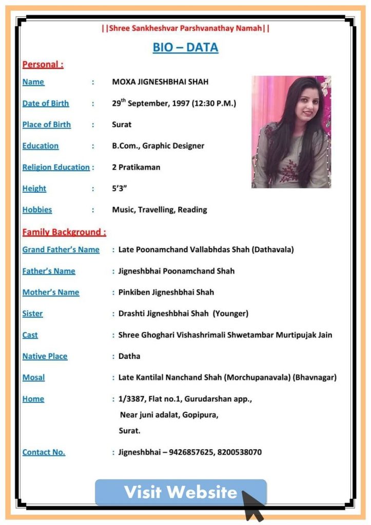 Bio data format for job pdf 723x1024