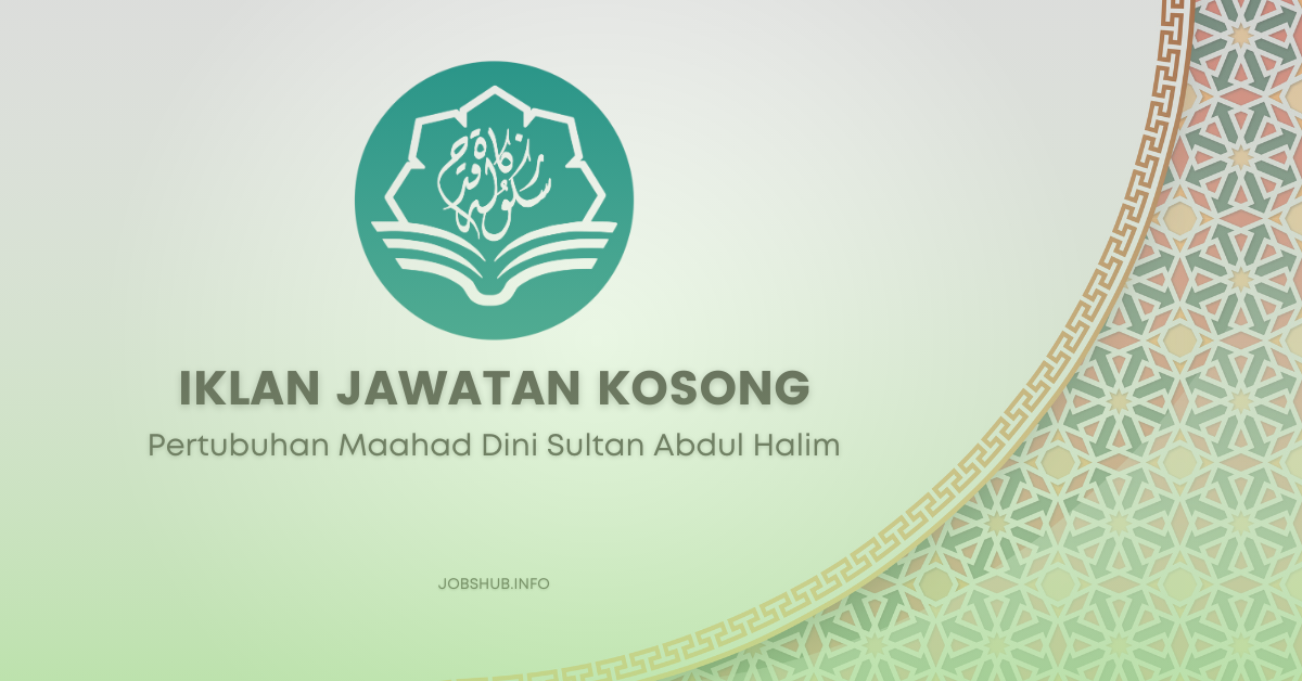 Pertubuhan Maahad Dini Sultan Abdul Halim / Kekosongan Pengurus Pendidikan Zakat (KZ 400)
